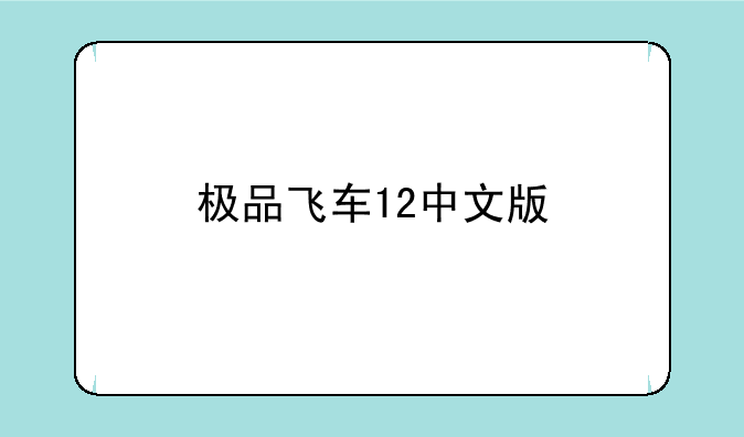 极品飞车12中文版