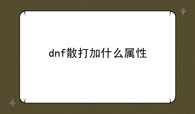dnf散打加什么属性