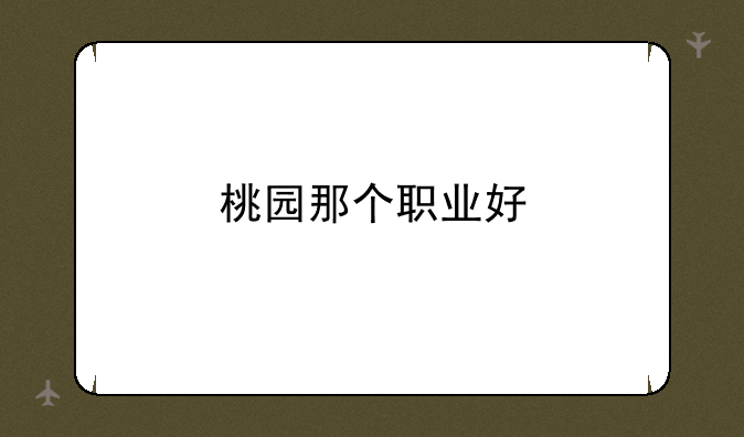桃园那个职业好