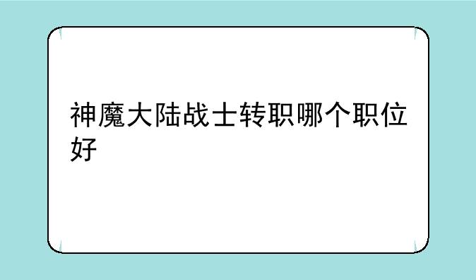 神魔大陆战士转职哪个职位好