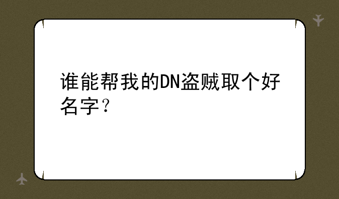 谁能帮我的DN盗贼取个好名字？
