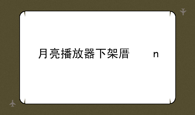 月亮播放器下架原因