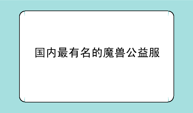 国内最有名的魔兽公益服