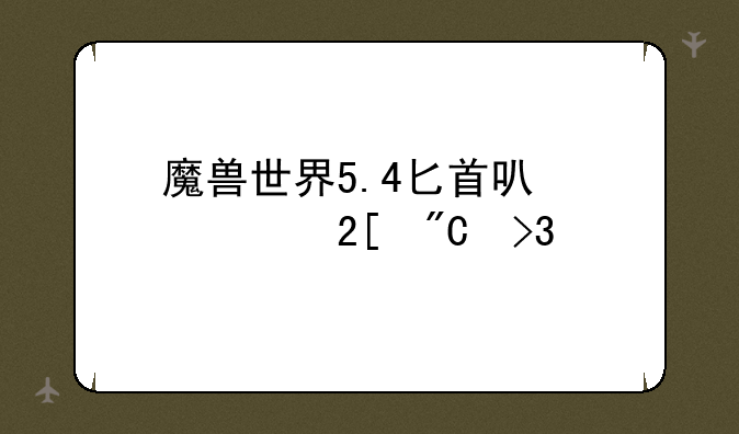 魔兽世界5.4匕首可以幻化成双手剑么？