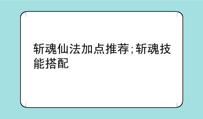 斩魂仙法加点推荐;斩魂技能搭配