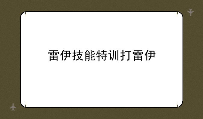 雷伊技能特训打雷伊