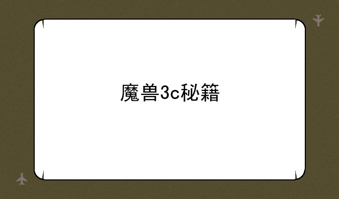 魔兽3c秘籍