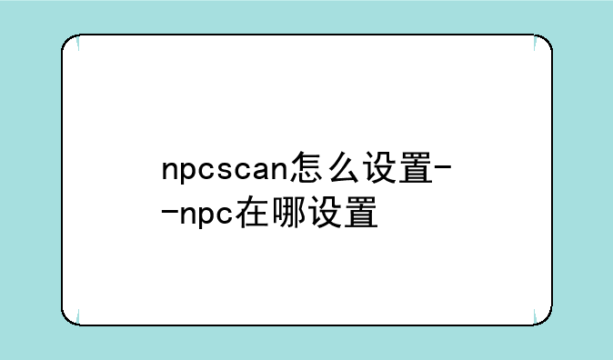 npcscan怎么设置--npc在哪设置
